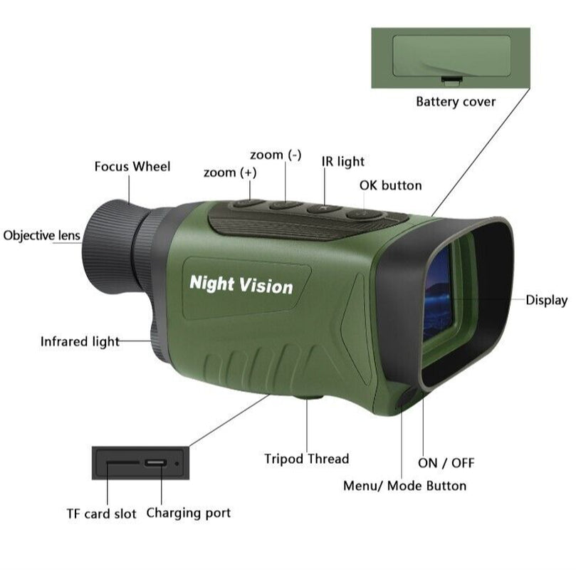 Night Vision 8X Digital Zoom Telescope Monocular Photo Video for Hunting Outdoor