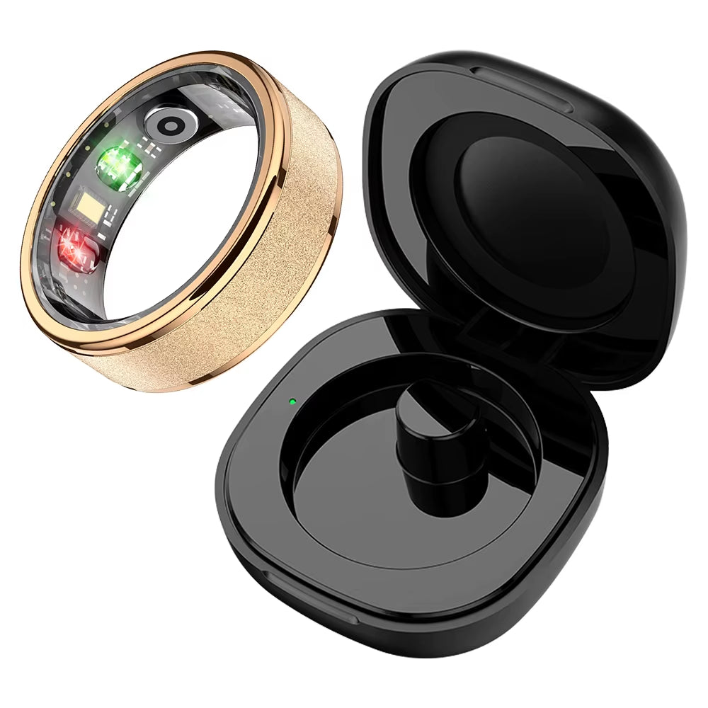 R10 Smart Ring with Charging Case for Men Women, Health and Sleep Monitor, 5ATM Waterproof, Multi-Sport Mode