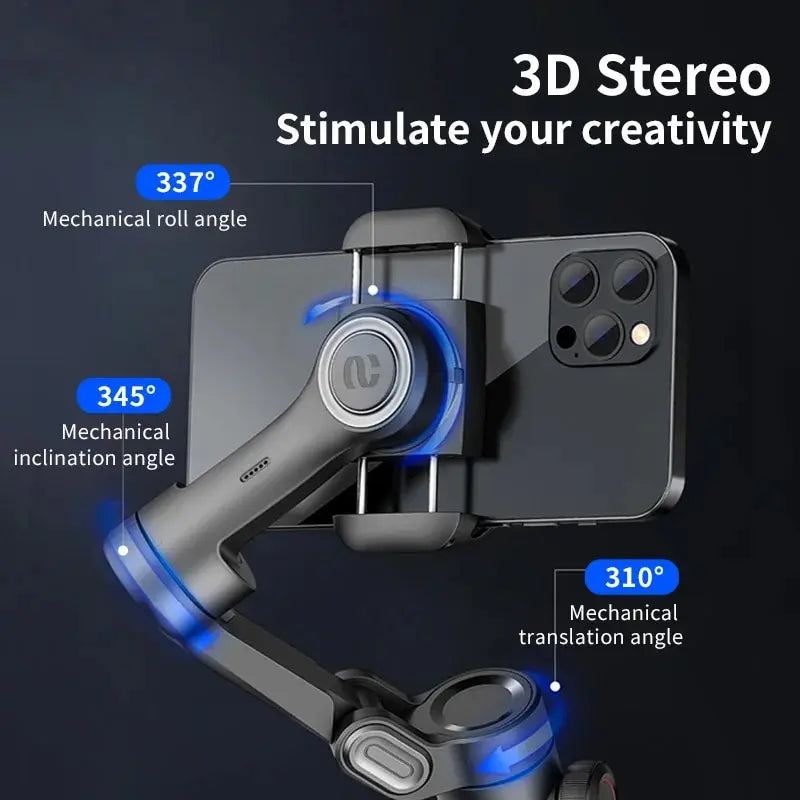 AOCHUAN 3-Axis Handheld Gimbal Stabilizer Smartxe for Smartphone for Iphone Android AI Face Tracking Tiktok Vlog