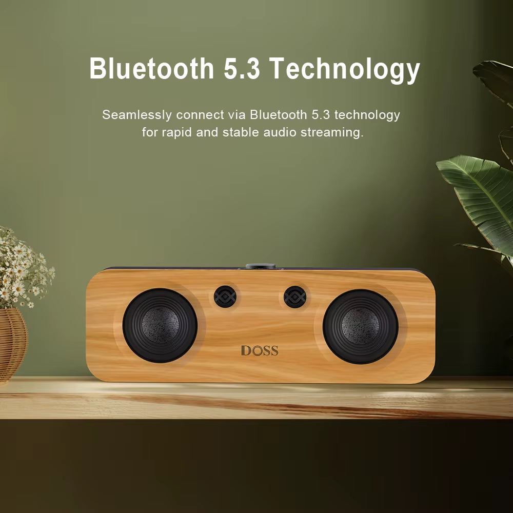 Home Bluetooth Speaker Powerful 50W Stereo Bass Subwoofer Sound 35H Playtime Wireless Speaker for Record Player Computer TV